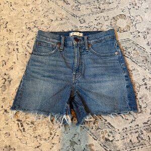 Madewell High Rise Denim Shorts with Raw Edge